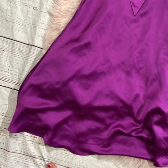 NWT Aidan Mattox Magenta Purple Satin Cowl Neck Cocktail Midi Dress - Picture 8 of 13